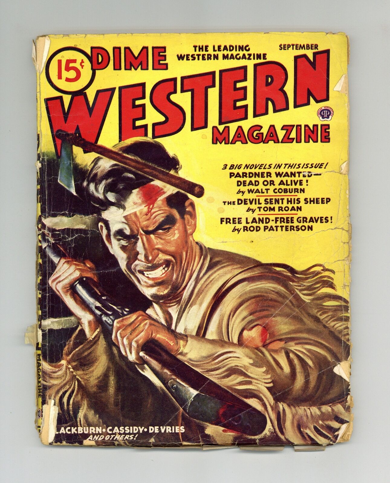 Dime Western Magazine Pulp Sep 1945 Vol. 44 #1 FR Low Grade