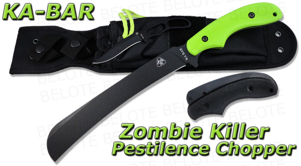 Ka-Bar KaBar ZK Zombie Killer Pestilence Chopper +Sheath 5702
