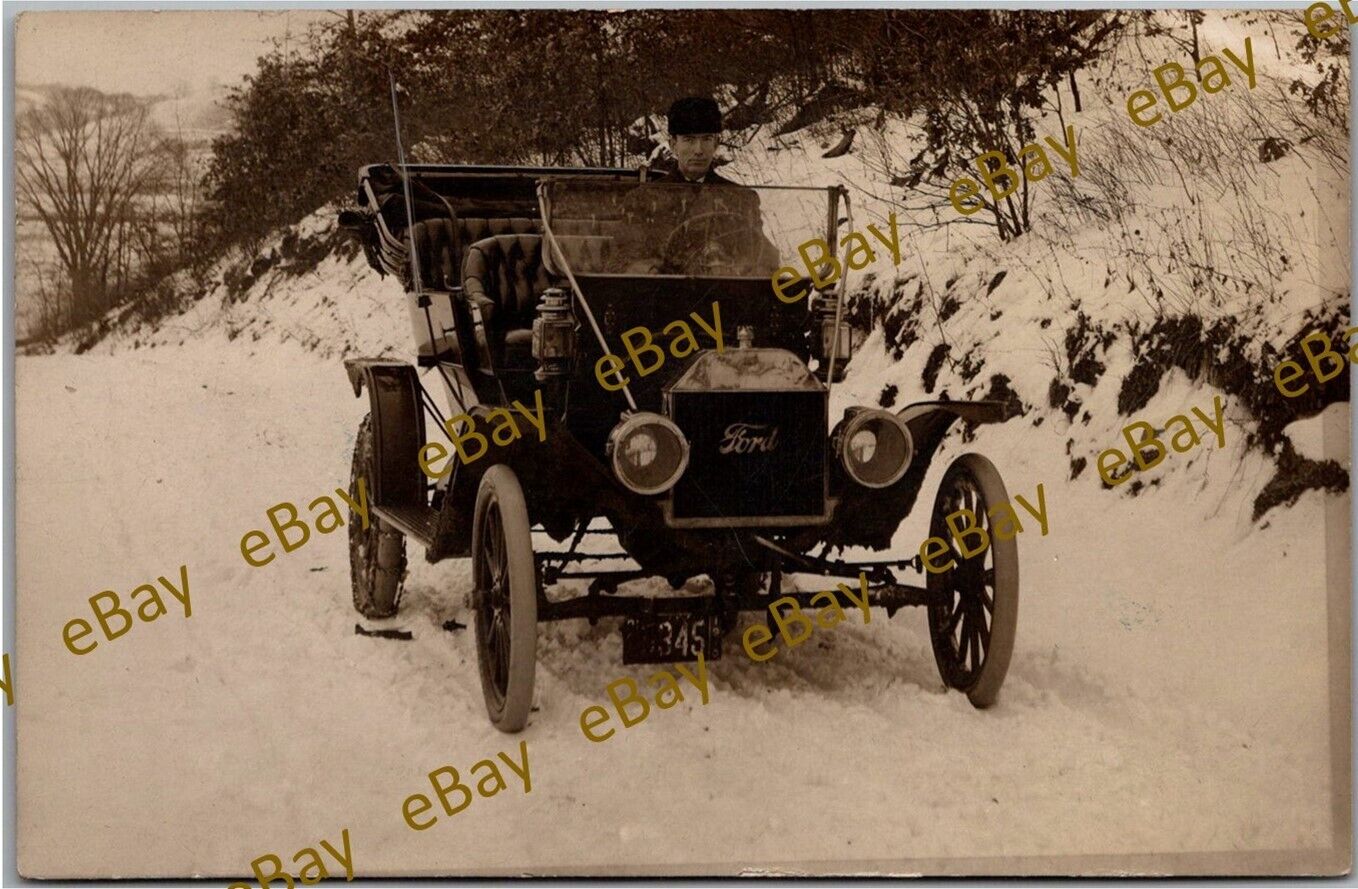Postcard 1910 Ford Model T; Brass; J W Lytle, Uhrichsville, Ohio RPPC  Fq