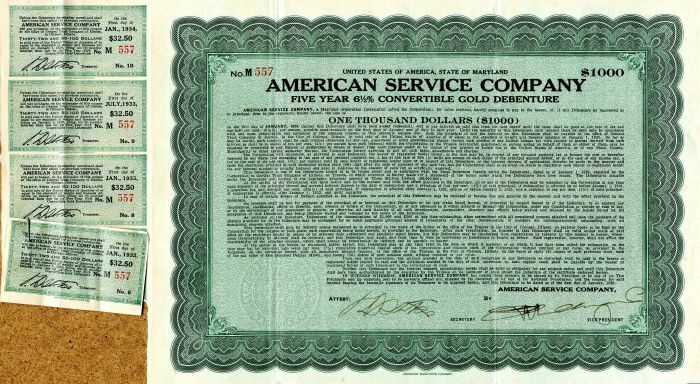 American Service Co. - $1,000 - General Bonds