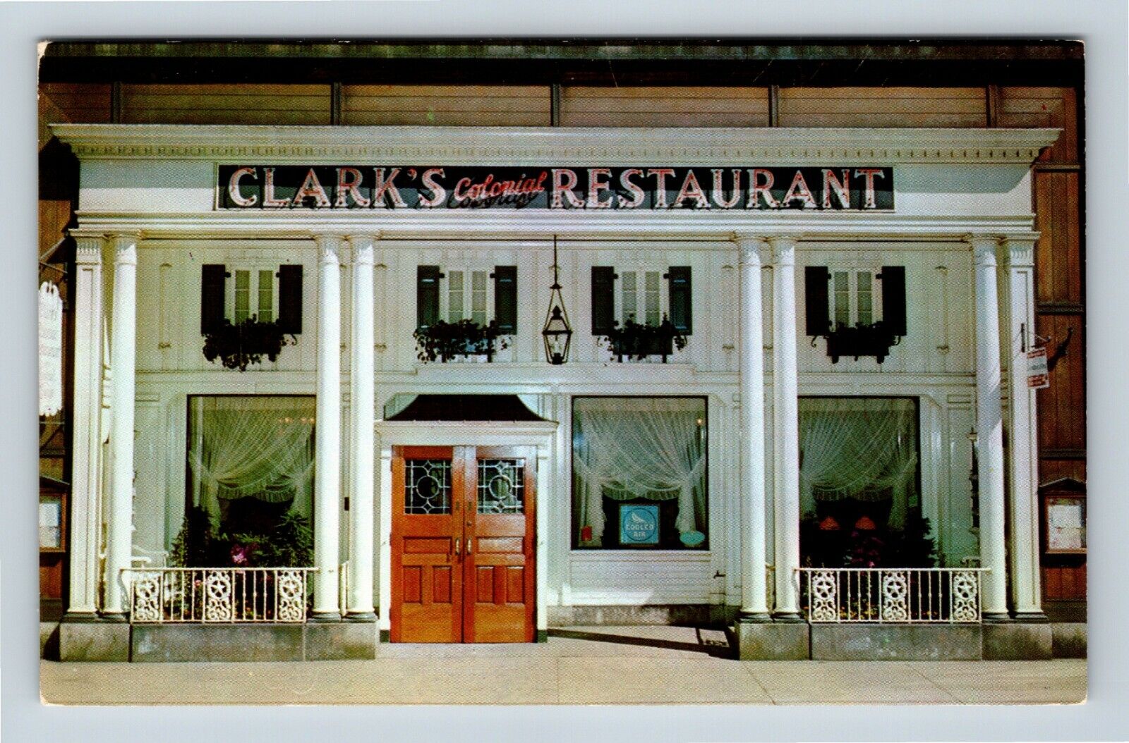 Cleveland OH, Clarks Colonial Restaurant Porch Gardens , Ohio Vintage Postcard