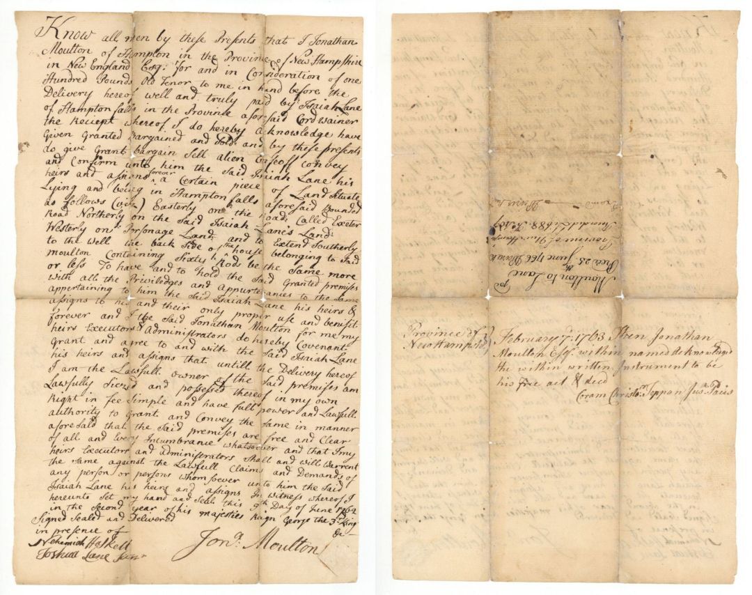 Jon Moulton Signed Letter dated 1762 - Autograph - Autographs of Famous People