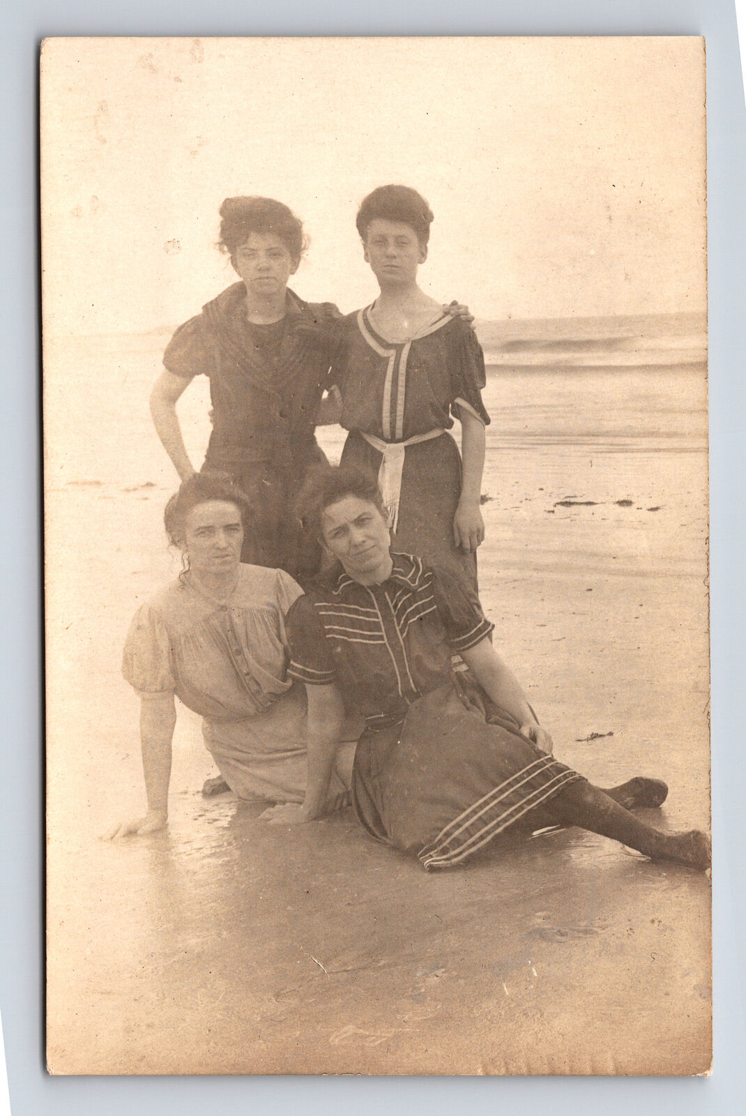 RPPC Women at Beach Mame Roberts Susie Jackson Fannie Venner Munroe Postcard