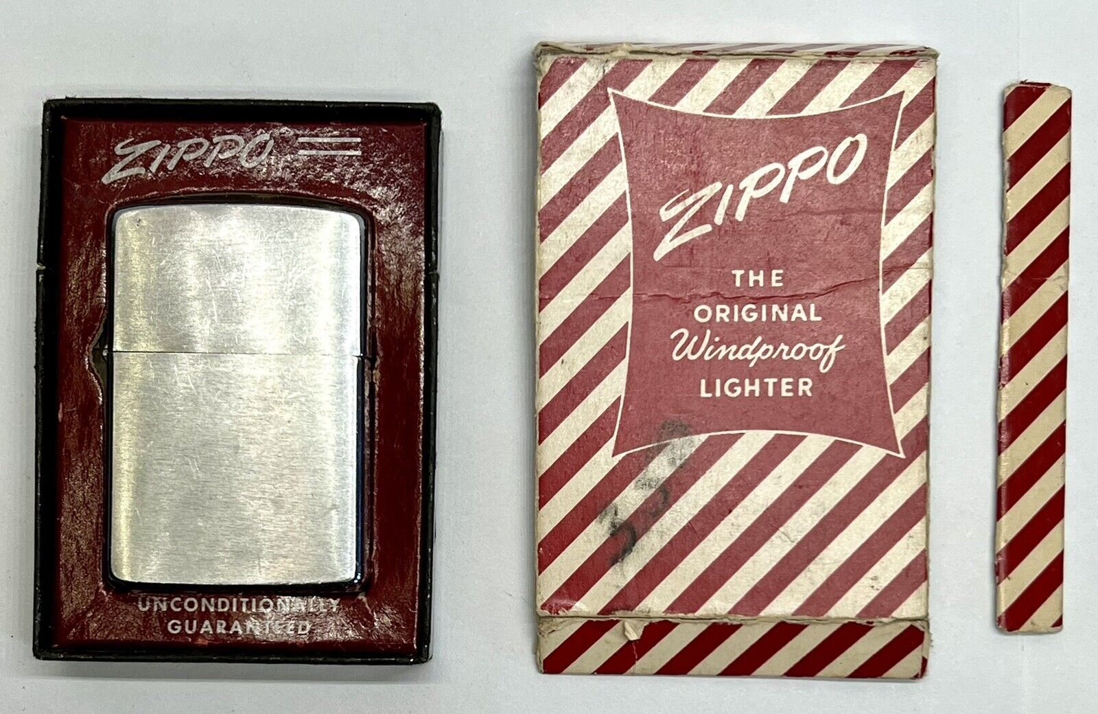 vintage 1958 zippo lighter Patent 2517191  With Original Box