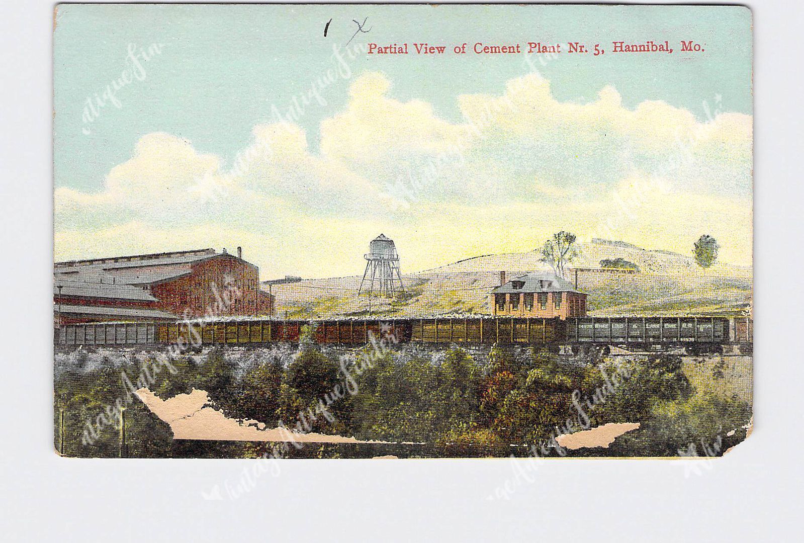 PPC Postcard MO Missouri Hannibal Partial View Of Cement Plant Nr. 5