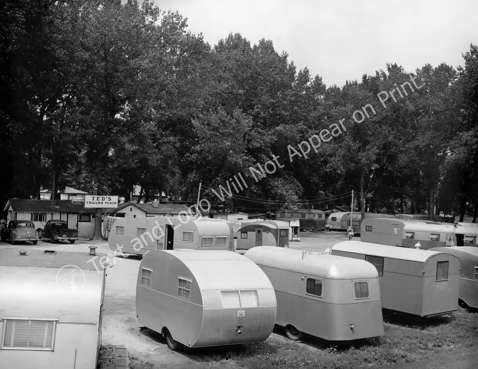 1948 Trailer Camp, Rapid City, South Dakota Vintage Old Photo Reprint
