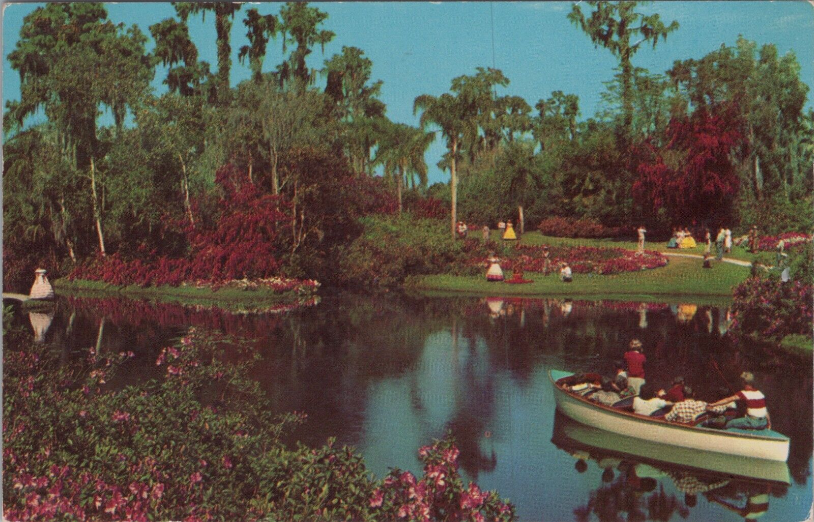 Cypress Gardens Canoe Lake Eloise Florida FL 1957 Postcard 8074.1