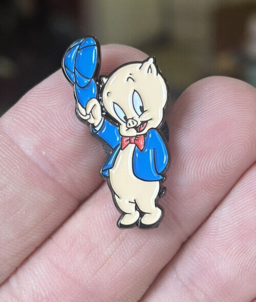 Porky Pig Looney Tunes enamel pin retro cartoon WB hat lapel Bag Tv Funny Warner