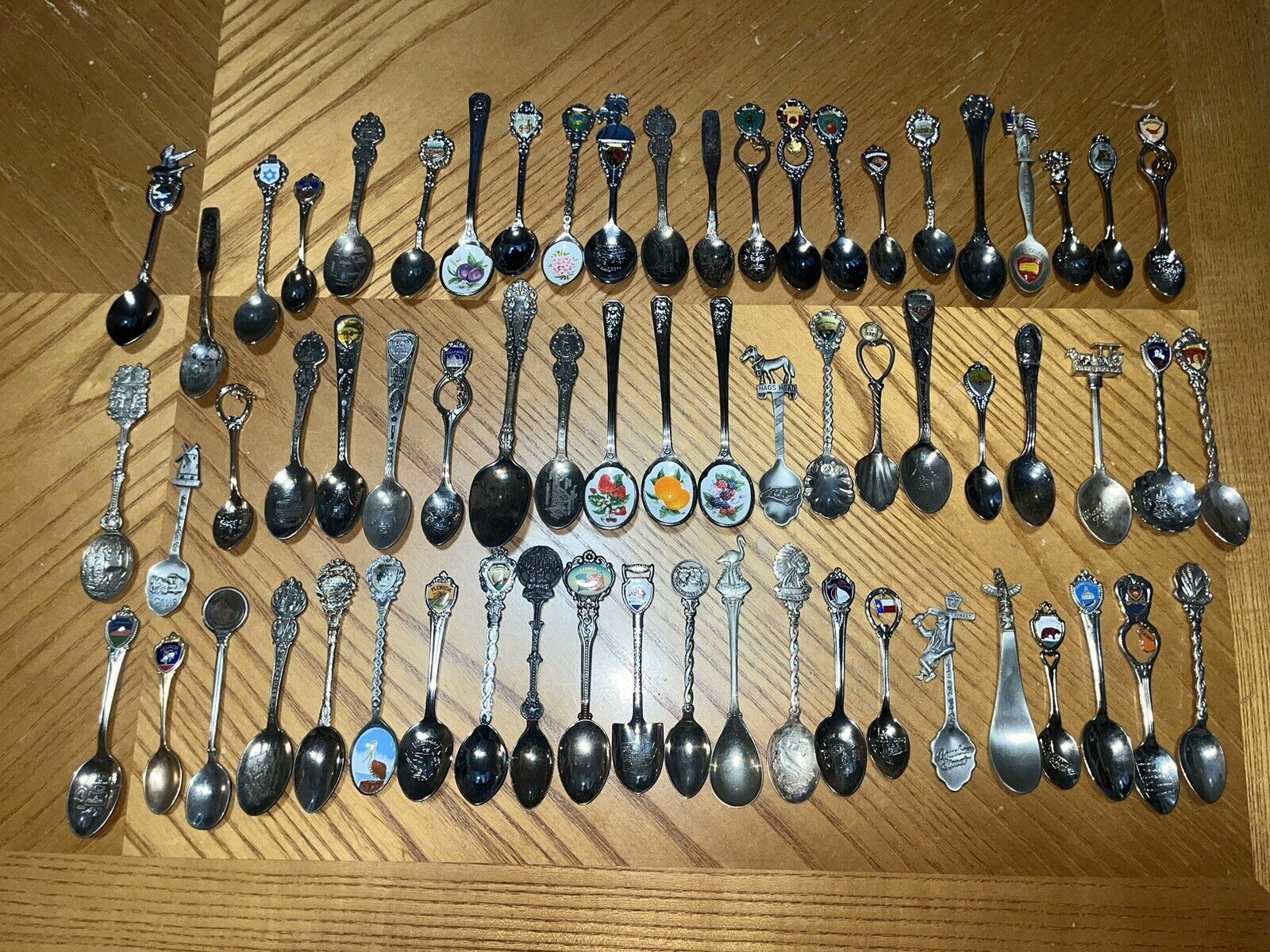 Vintage Mixed Lot Of 68 Collectors Souvenir Spoons