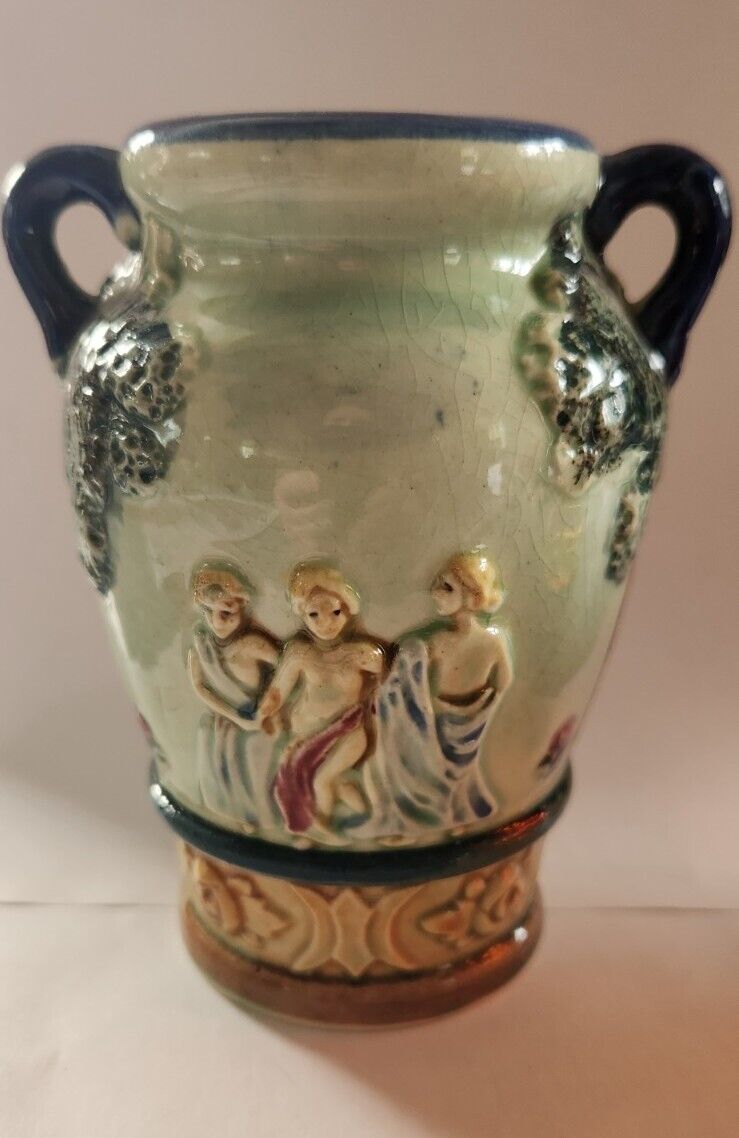 Vintage European Style Vase Goddess Women Made In Japan Handpainted 