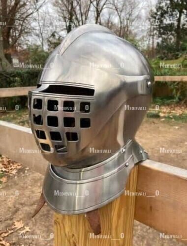 Christmas Closed European helmet Armor 18 Gauge Steel Medieval Cosplay Helmet