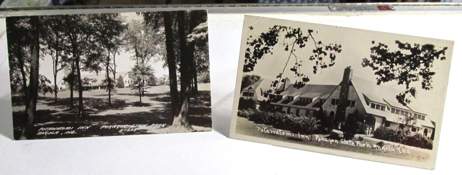 2 Angola Indiana, In RPPC Real Photo Postcards Potawatomi Inn Pokagon State Park