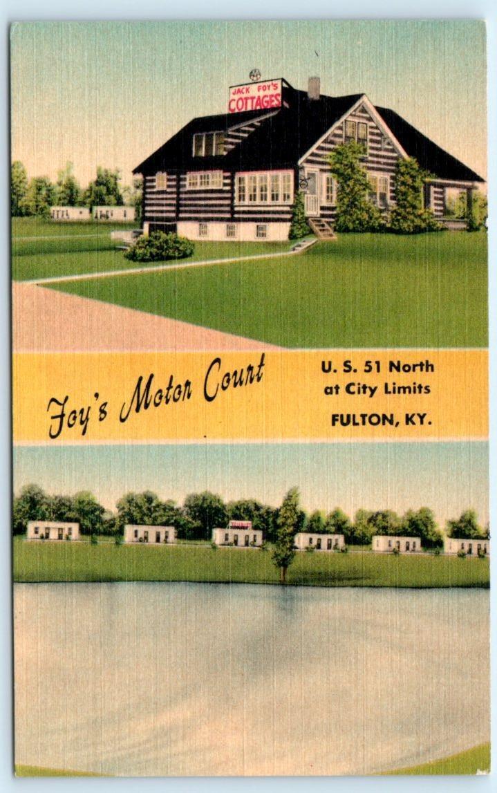 FULTON, Kentucky KY ~ Roadside FOY\'S MOTOR COURT Motel c1940s Linen Postcard