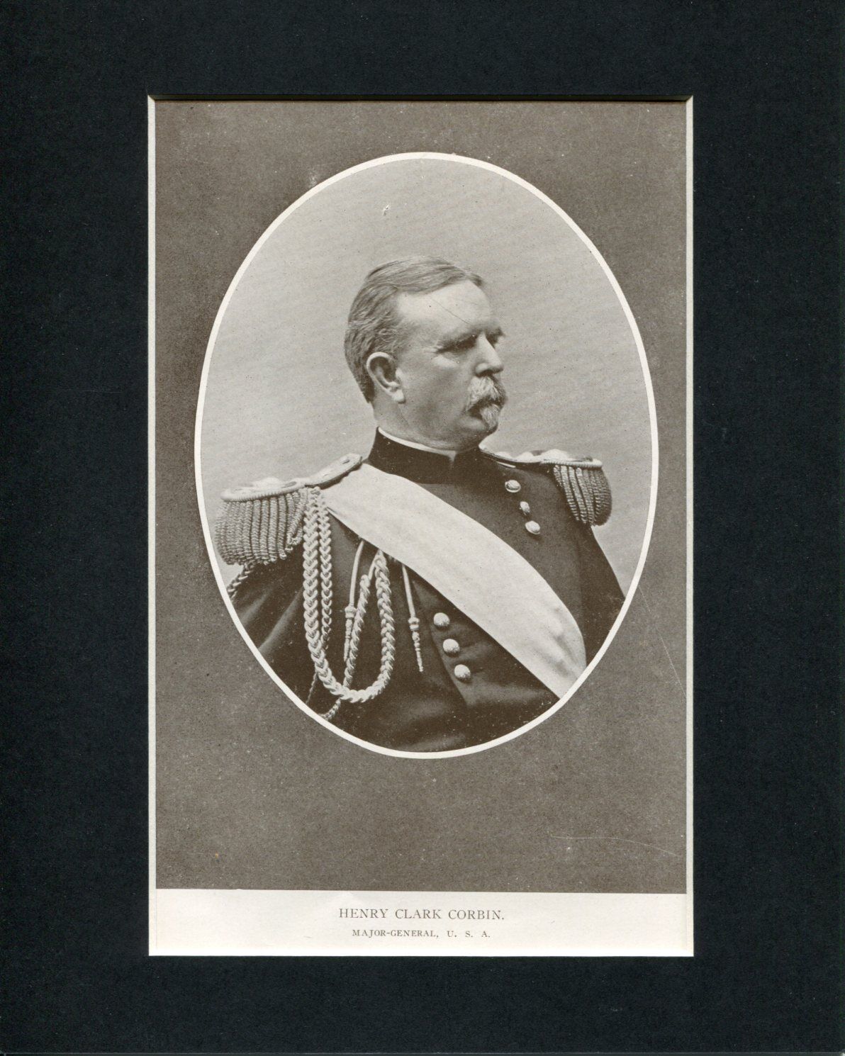 General Henry Clark Corbin Civil War Original Engraving Book Photo Display