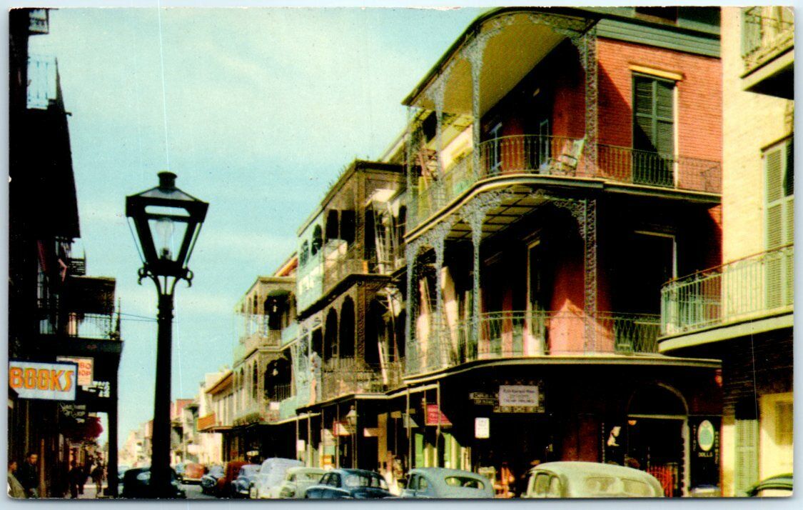 Postcard - Historic and Picturesque Saint Peter Street - New Orleans, Louisiana