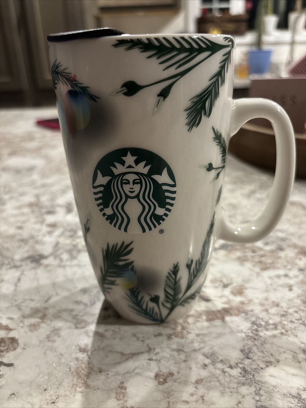 Starbucks Christmas 15 Ounce Coffee Mug With Handle.