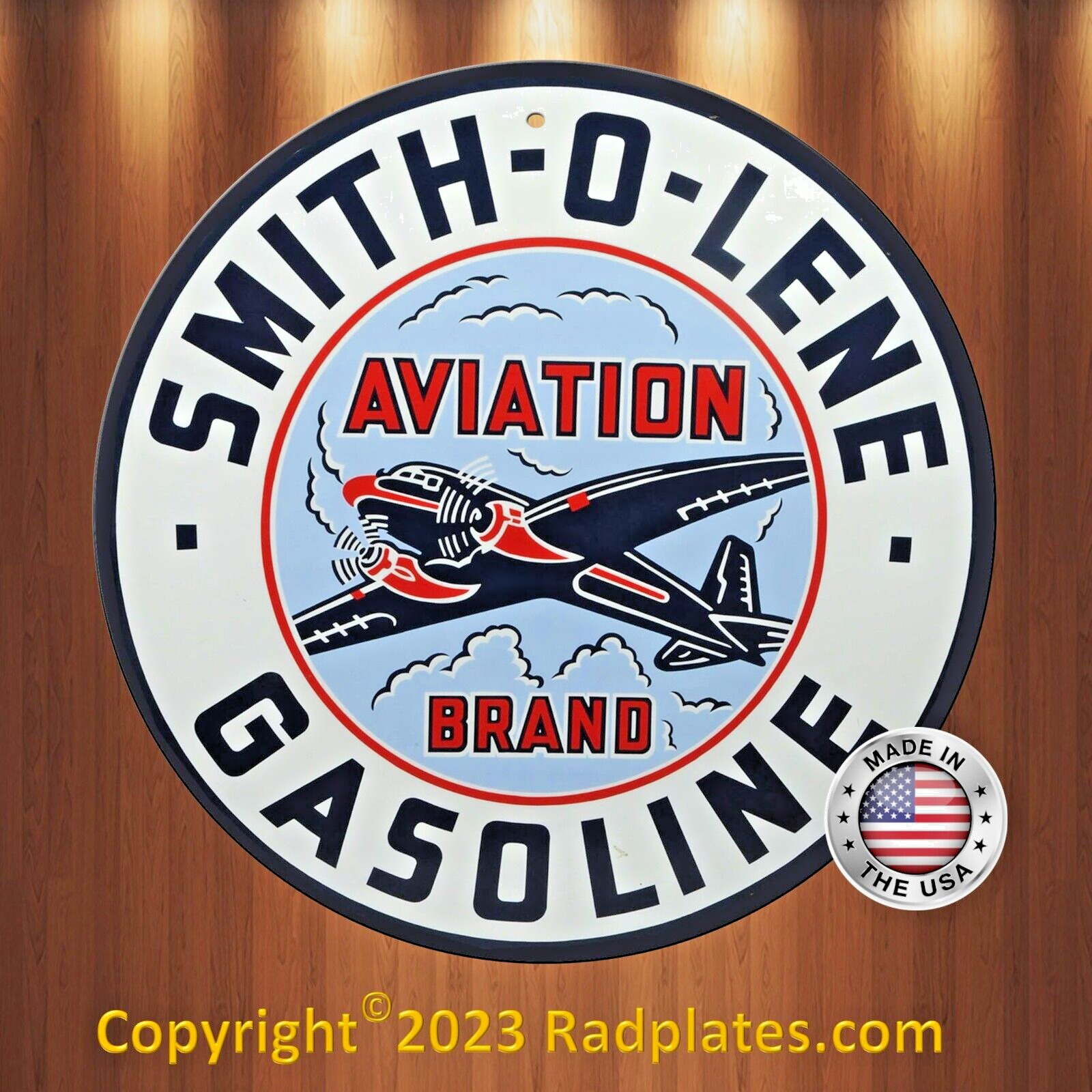 Smith O Lene Aviation Vintage   Replica Aluminum Round Metal Sign 12\