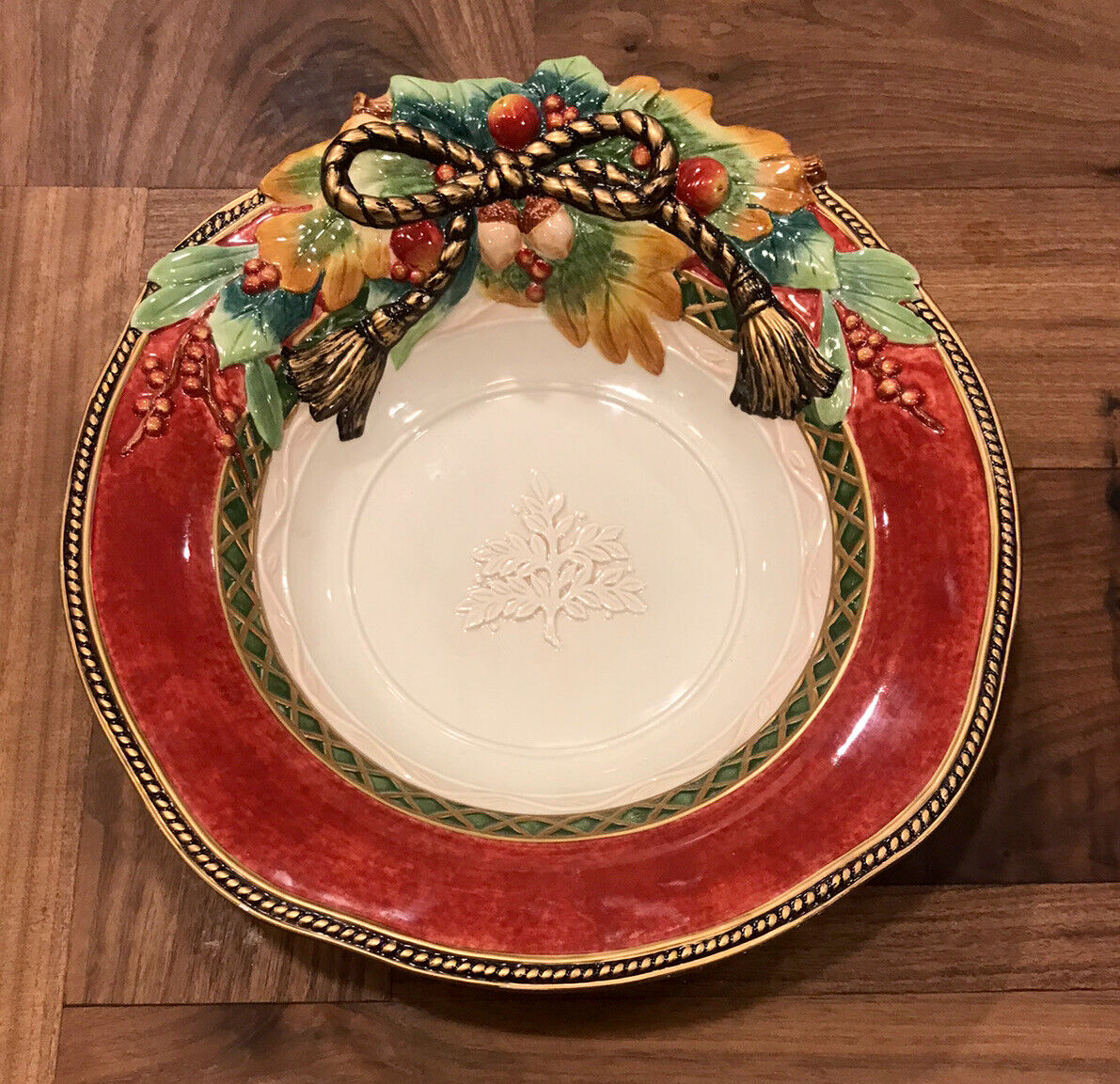 Fitz and Floyd Holiday Solstice Large Serving Bowl 13x13\