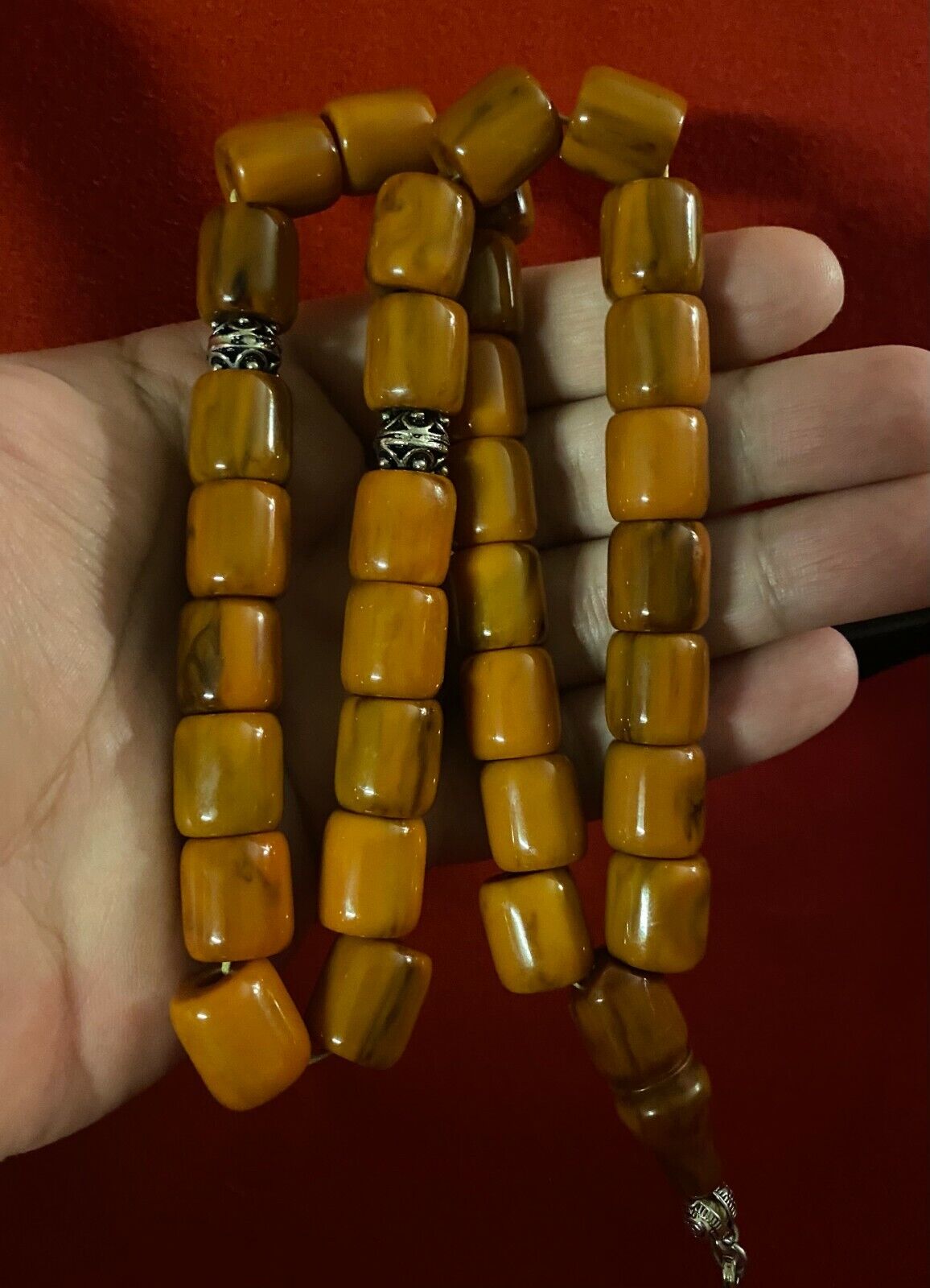 Antique Genuine Yellowish Brown German Genuine Faturan Prayer Beads 93 g