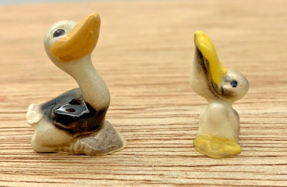 Hagen-Renaker BABY OSTRICH & PELICAN miniature figurines 1\