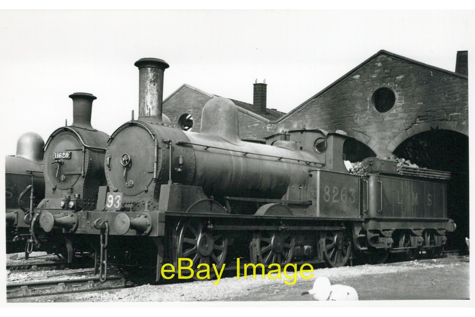 Photo 6x4 Railway  ex LNWR / LMS 0-6-0 8263 Moor Row Shed c1939