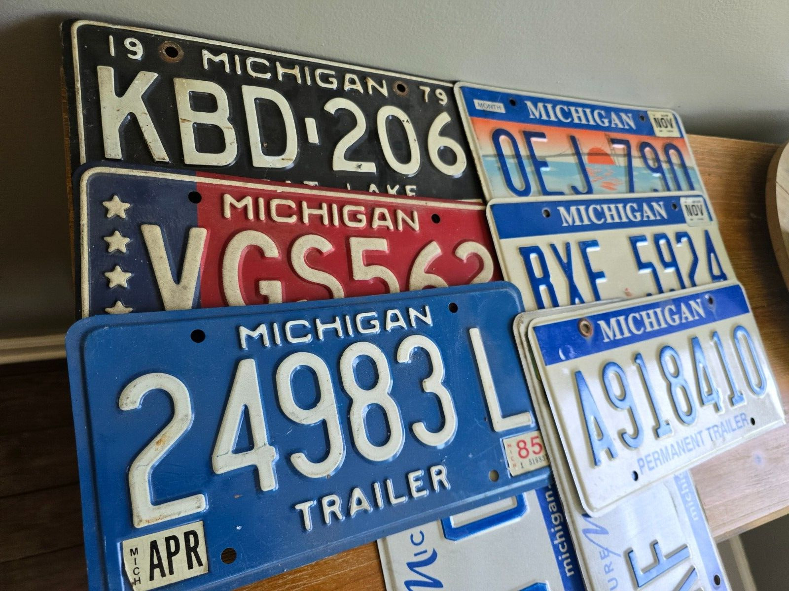Expired Lot of 8 Michigan License Plates Auto Tags old vintage to modern