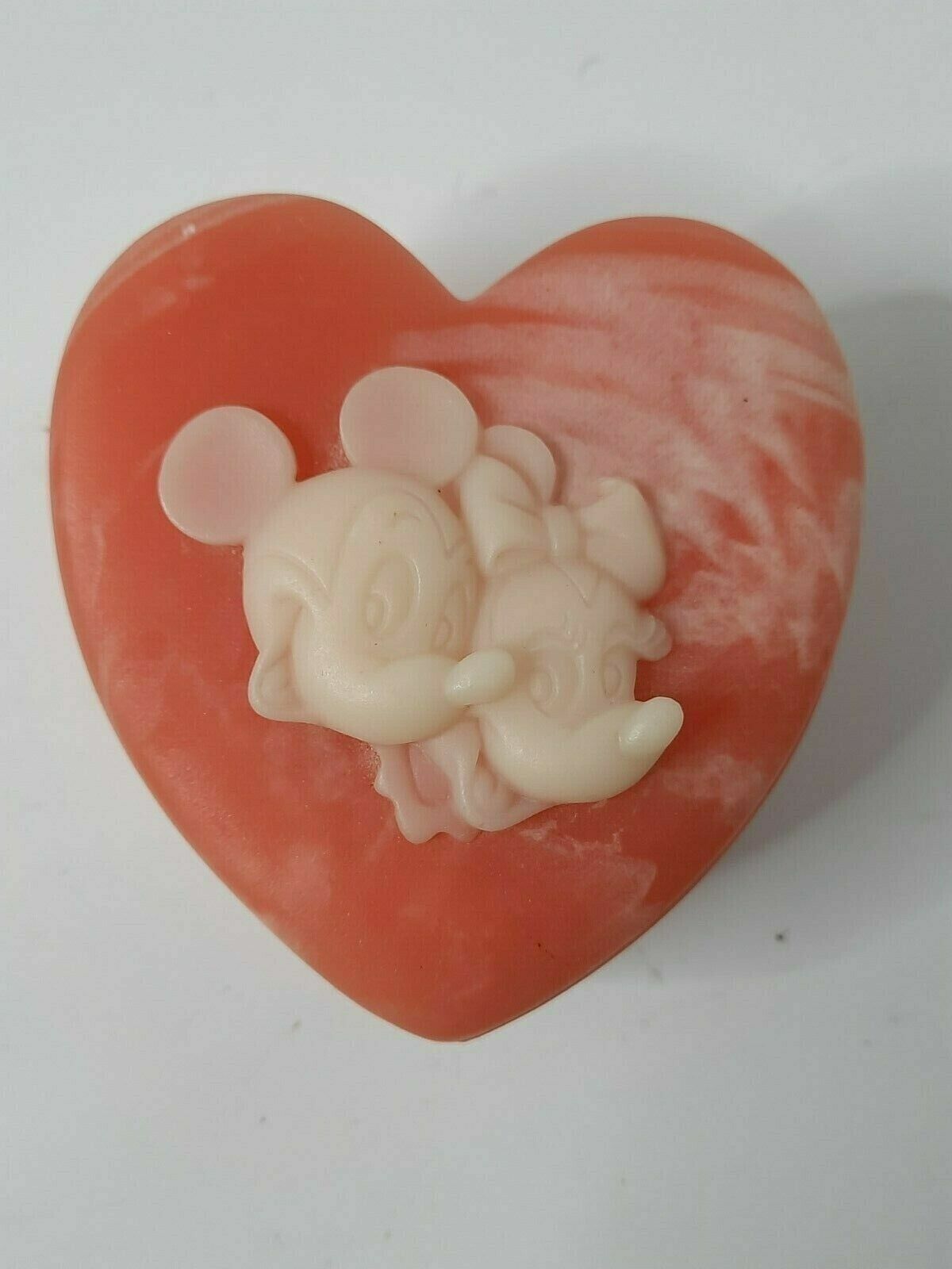 Mickey Mouse Minnie Walt Disney Soap Stone Heart Shaped Trinket Box Collectible