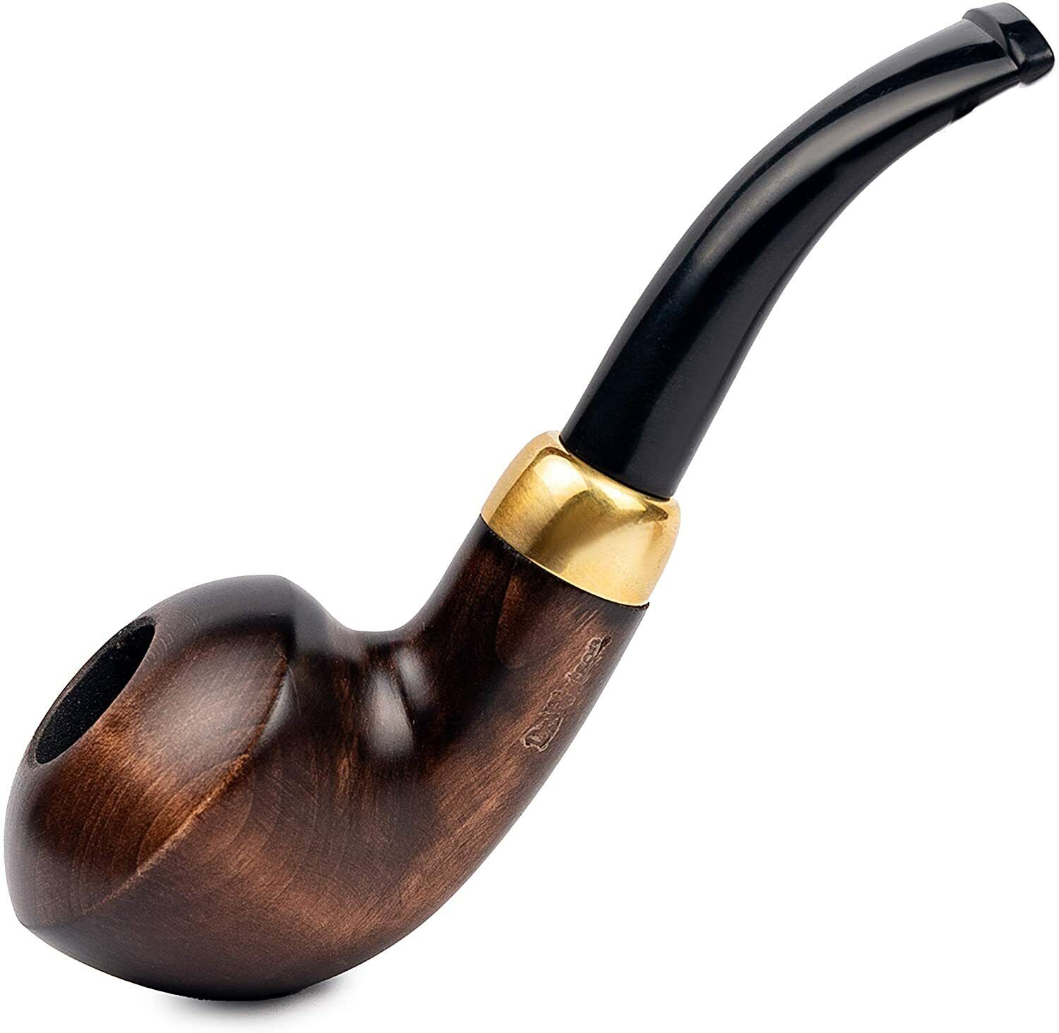 Dr. Watson - Wooden Tobacco Smoking Pipe, Classic Ukulele Shape (Brown)