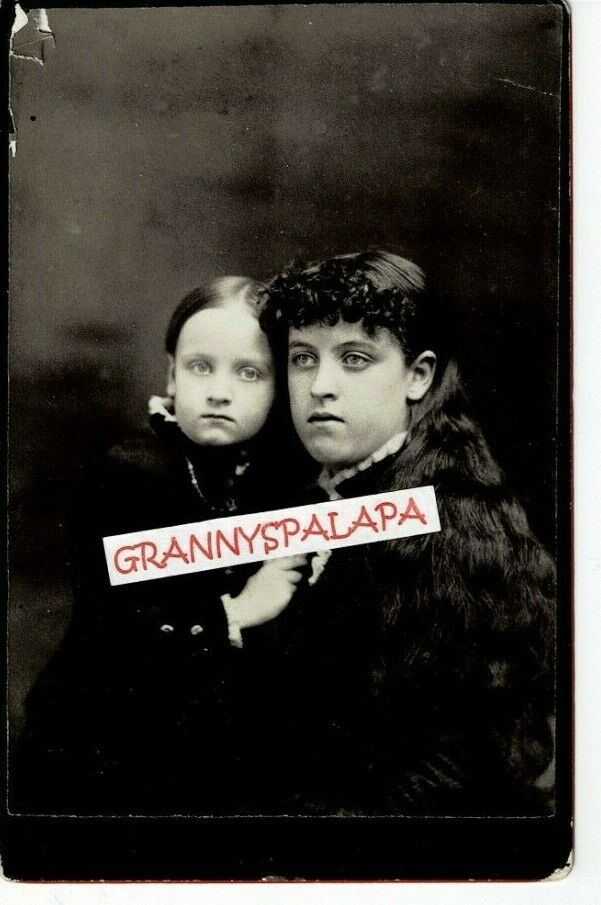 Cabinet Photo-Young Lady with Very Long Hair & Child-Darlington Wisconsin-1887 