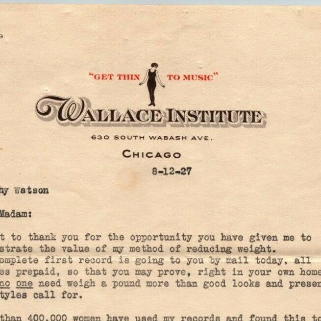 1927 Chicago 2pp. Letterhead Wallace Institute 