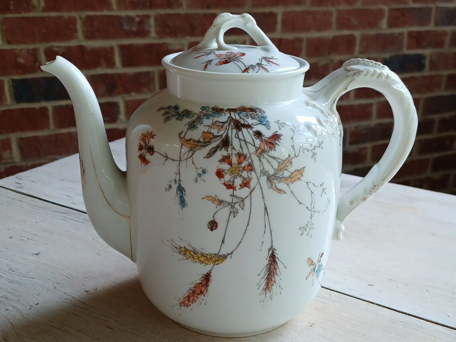 RARE Antique 1880s HAVILAND & Co LIMOGES Tea Pot COFFEE Teapot w/ LID H348
