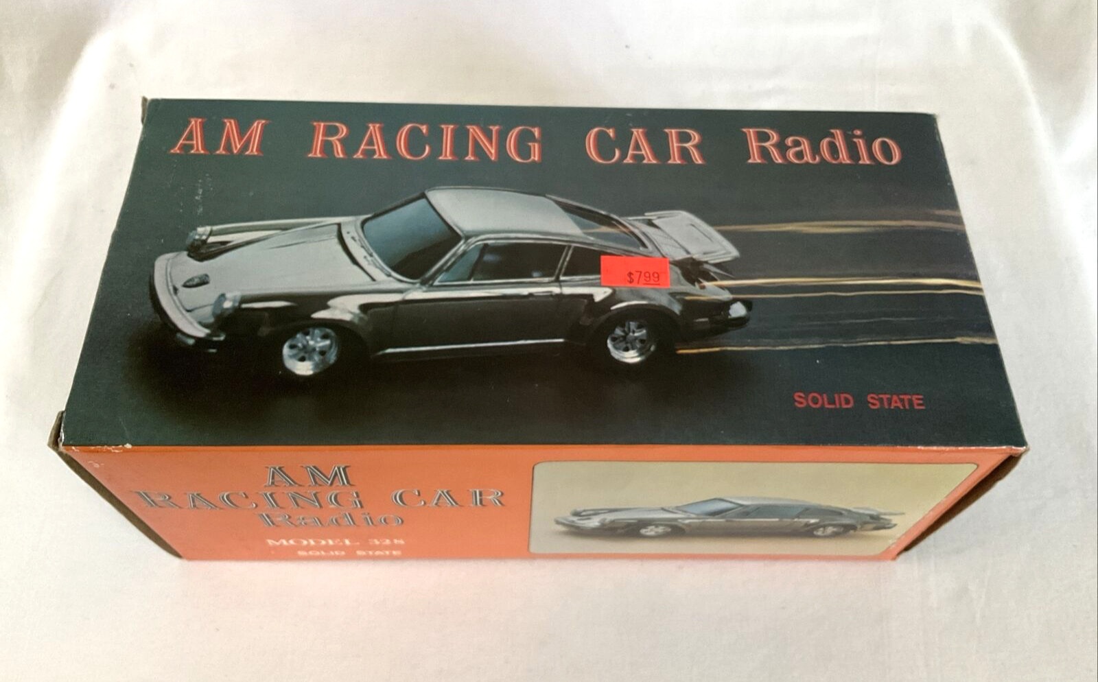 AM Radio Racing Car Porsche Model 328 Vintage - Brand New In Box - Not tested.