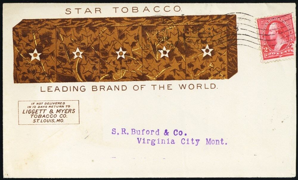 Star Tobacco Advertising Cover 8/31/1897- Stuart Katz