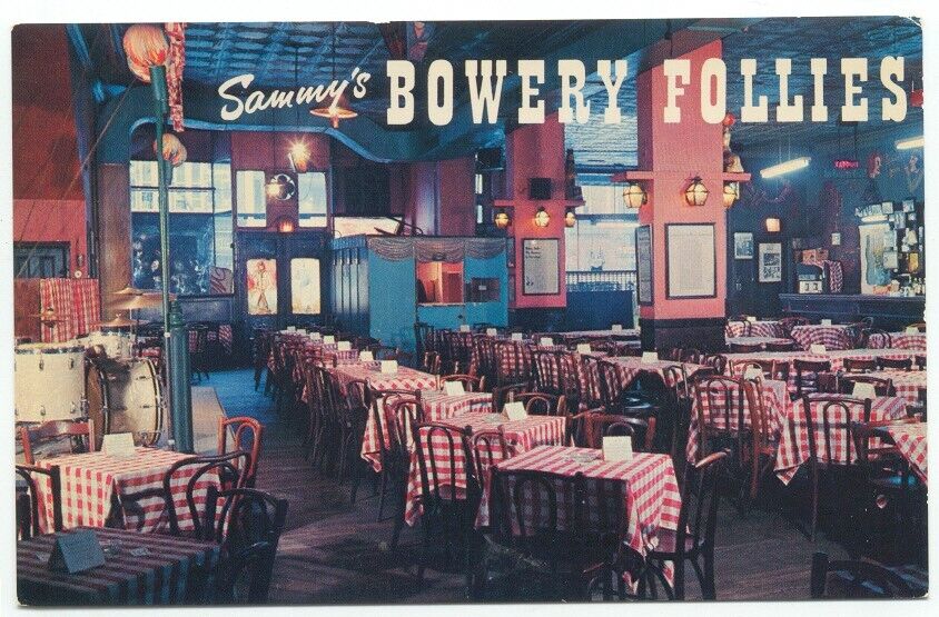 NYC Sammy\'s Bowery Follies Cabaret Restaurant Dancing Postcard New York City