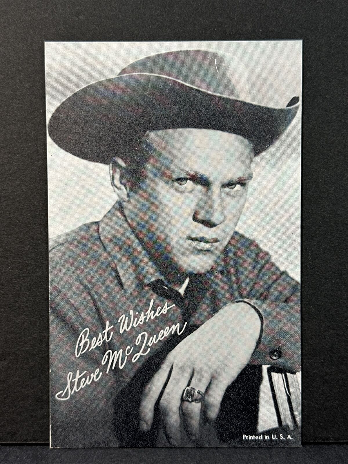 Steve McQueen 1950s HOLLYWOOD & POPULAR COWBOY WESTERN ACTOR STAR Arcade Card
