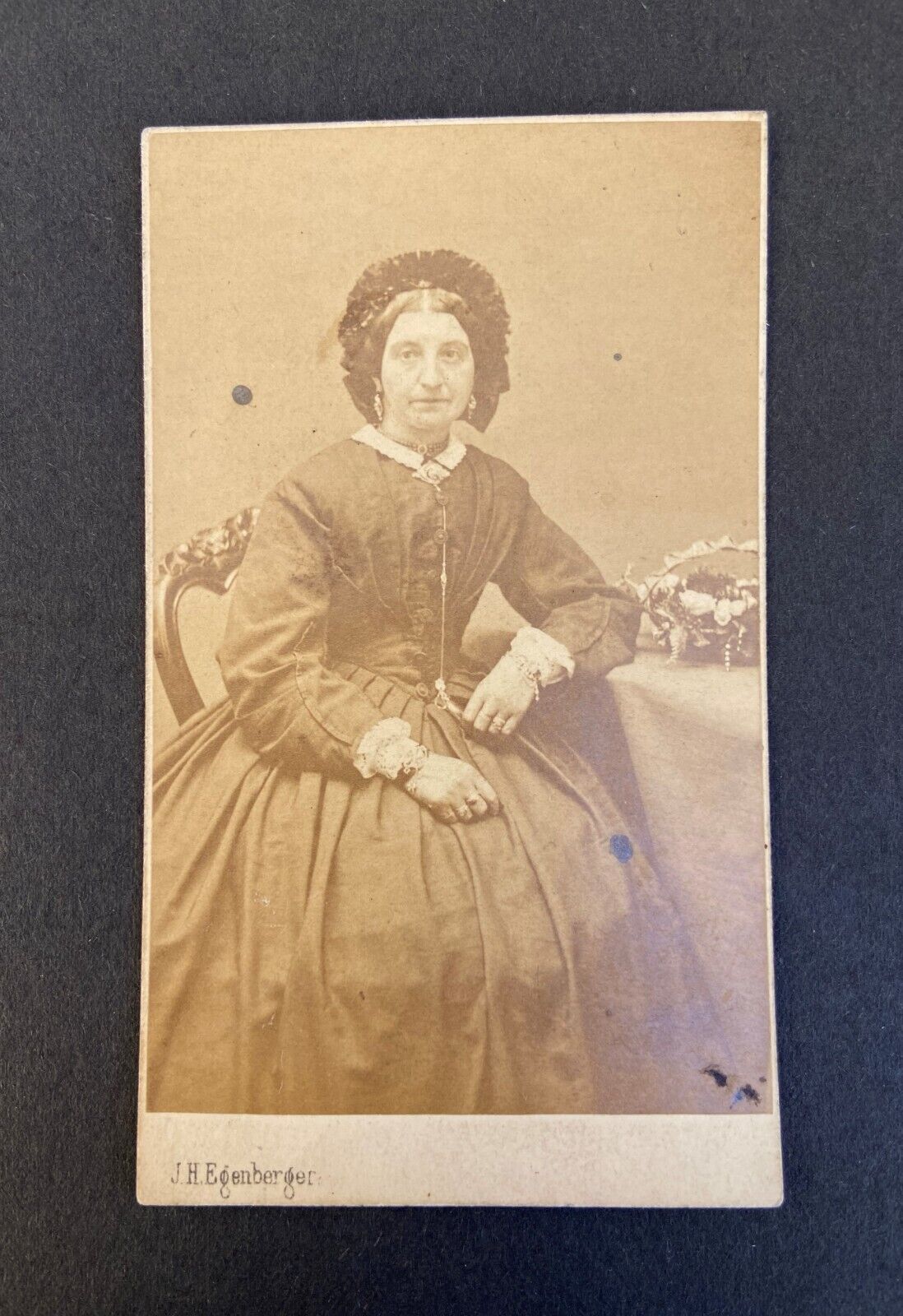Johannes H. Egenberger 19th Century Antique CDV Photo Victorian Lady Netherlands