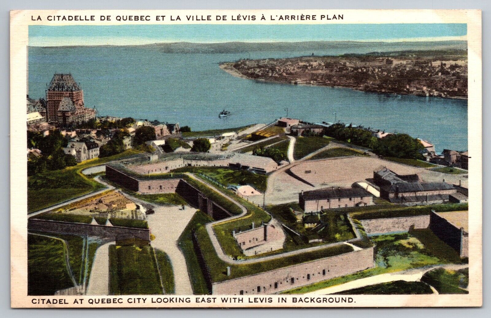Citadel at Quebec City. Levis in Background. Quebec Postcard