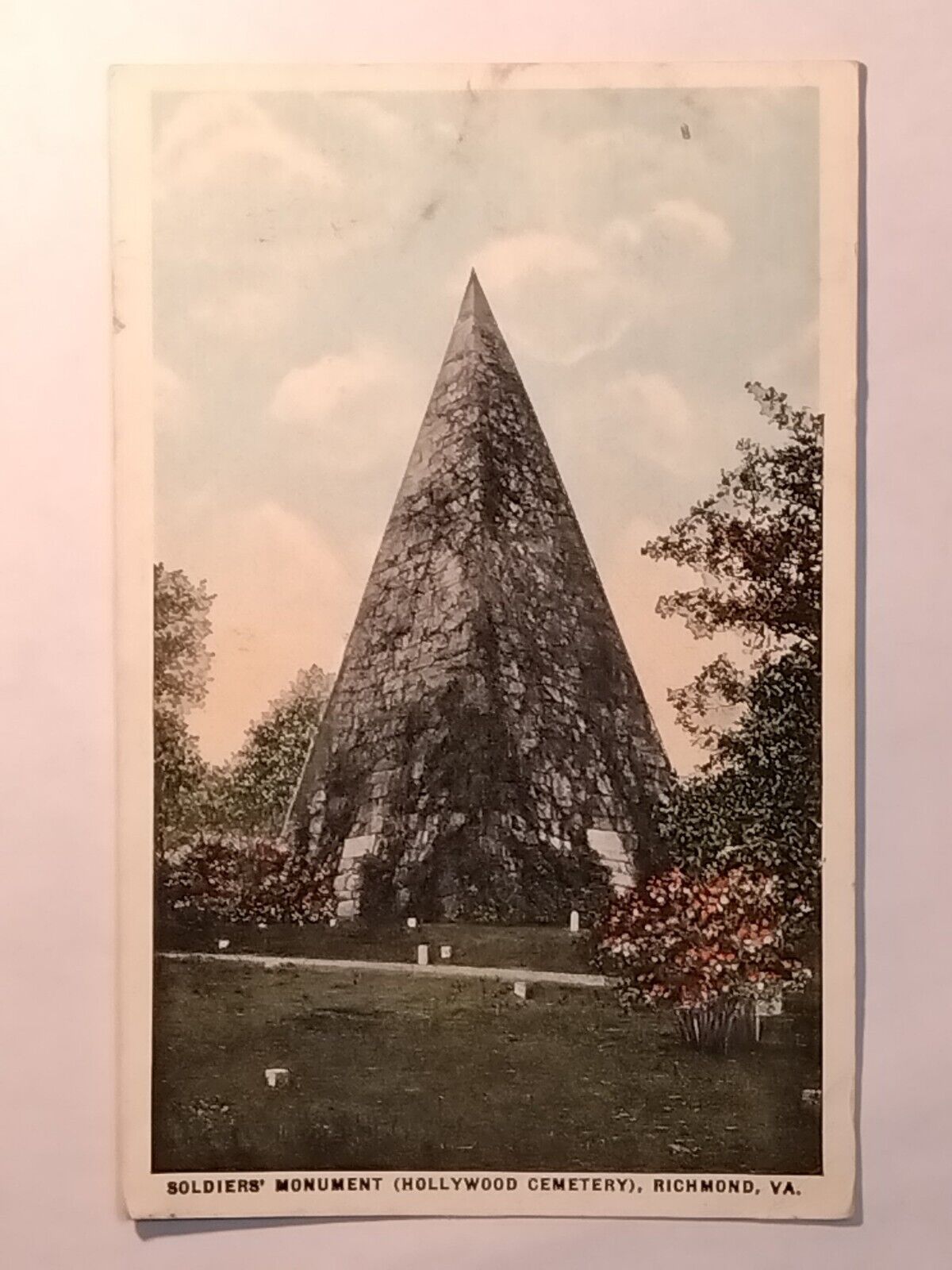 Soldier's Monument Hollywood Cemetery Richmond Posted  Postcard