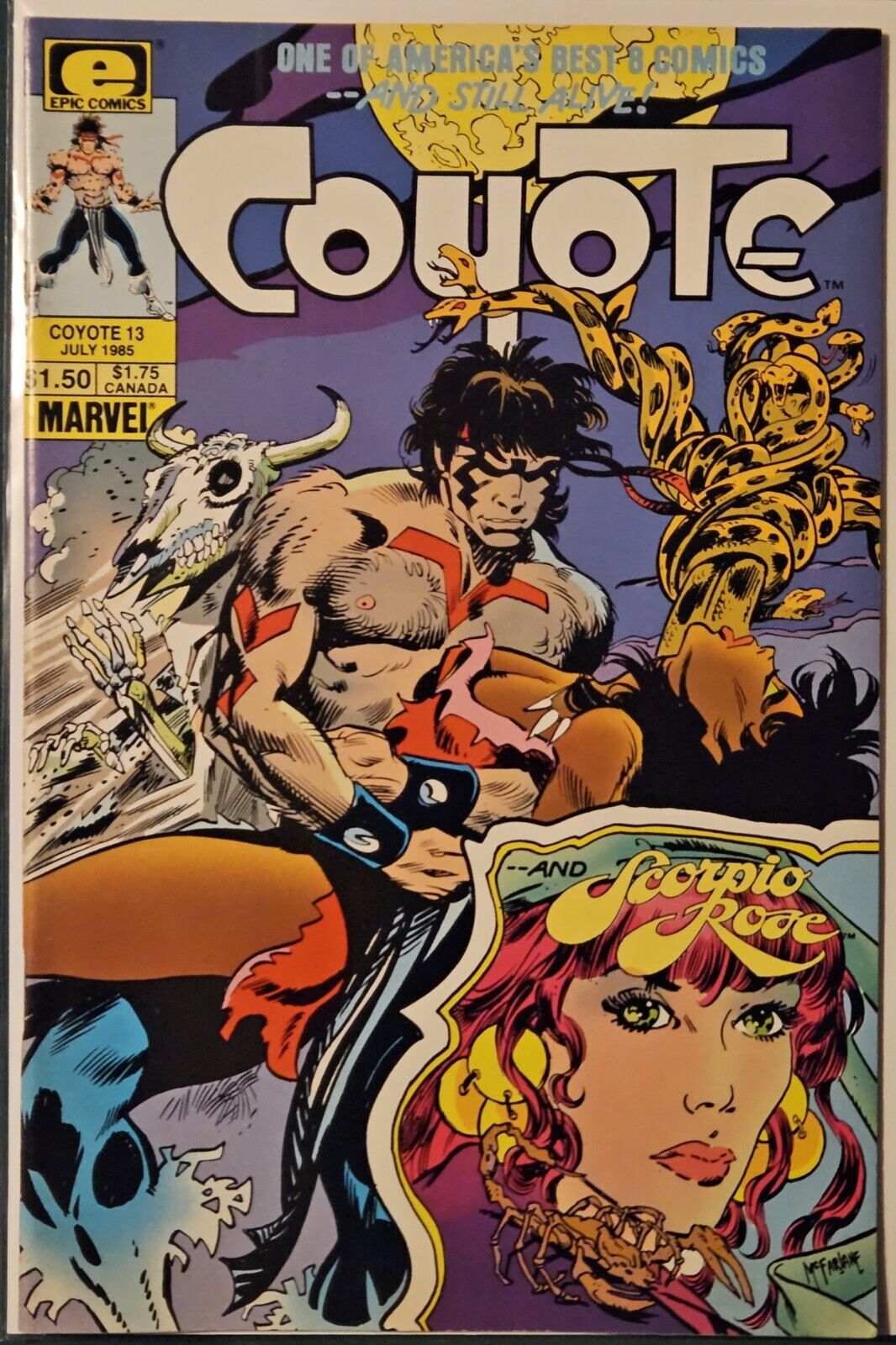 Coyote #13 1985 Epic Comics Scorpio Rose Todd McFarlane 1st Cover KEY VF/NM HTF 