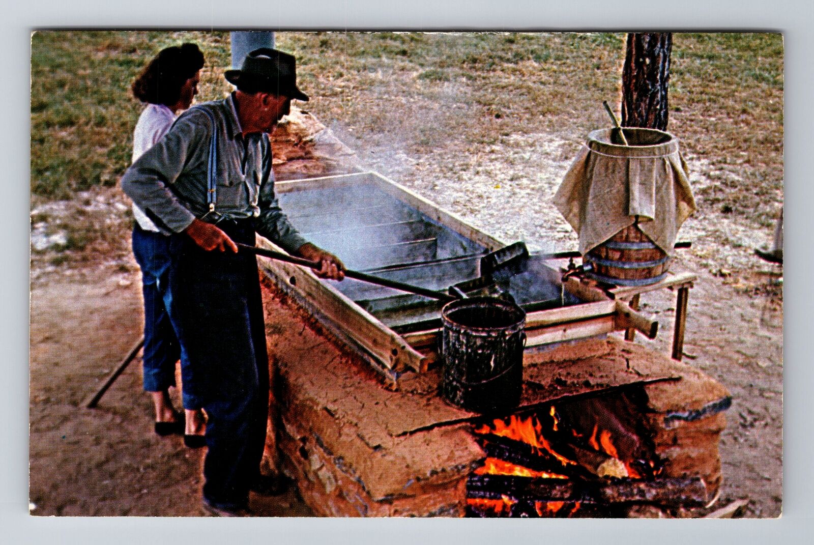 WY-Wyoming, Sorghum Molasses Making, Antique, Vintage Souvenir Postcard