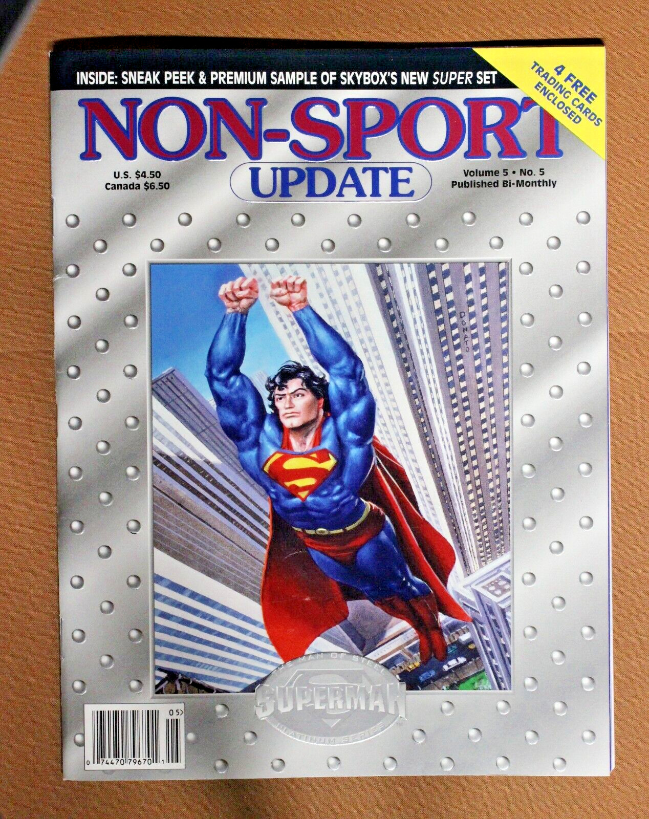 Non-Sport Update Volume 5 No.5 Superman Platinum Price Guide Cards Included