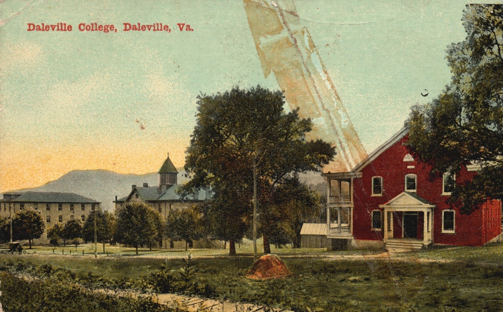 Vintage Postcard 1916 Daleville College Building Grounds Daleville Virginia VA