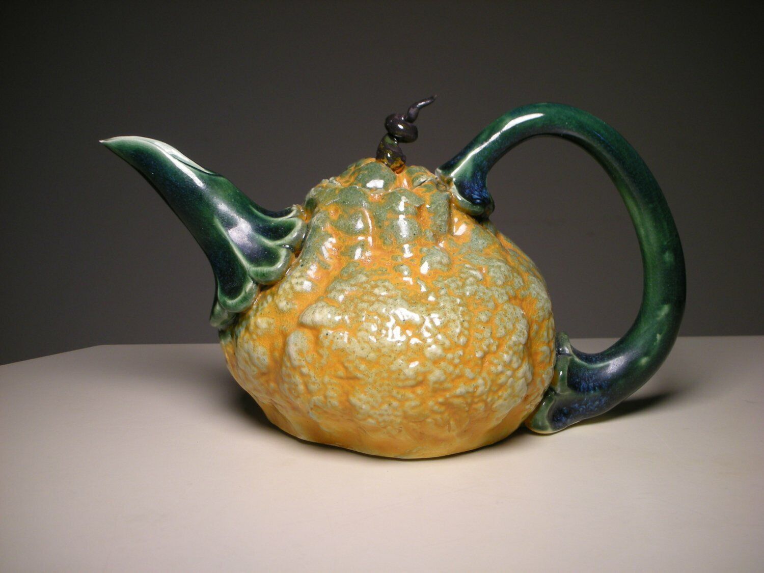JARED JAFFE American Studio Art Handmade Ceramic Hybrid Teapot (Signed)