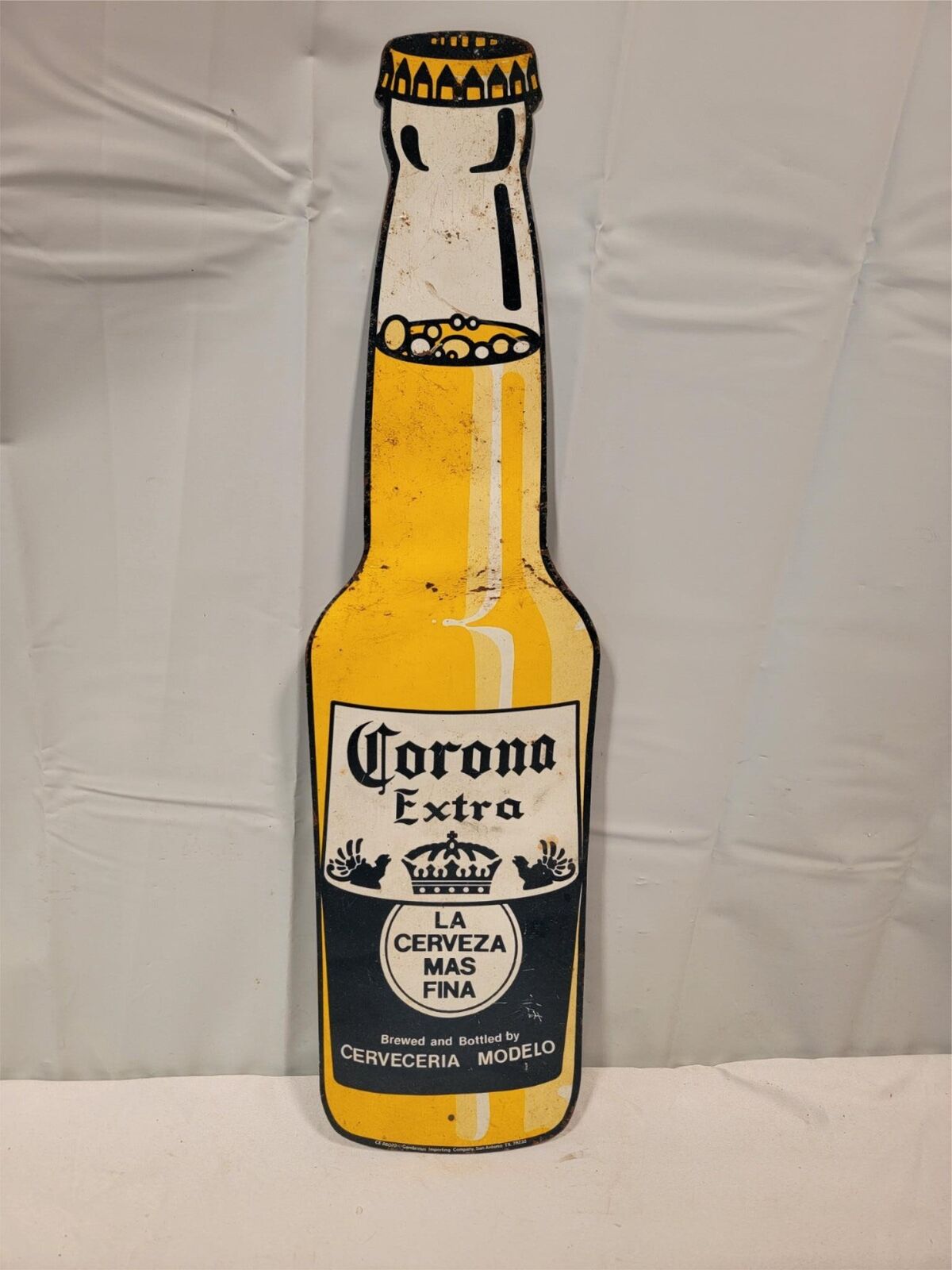 Vintage Large Tin Corona Bottle Sign