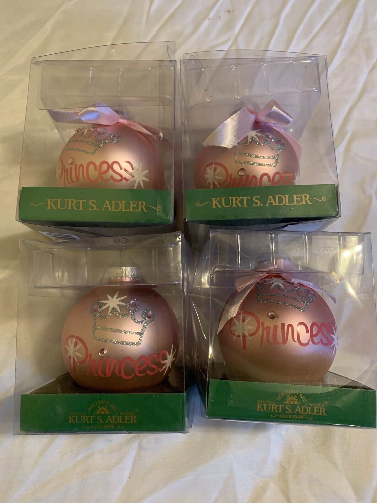 Kurt S. Adler Princess Christmas Ornament - Lot Of 4 - Beautiful Ornaments