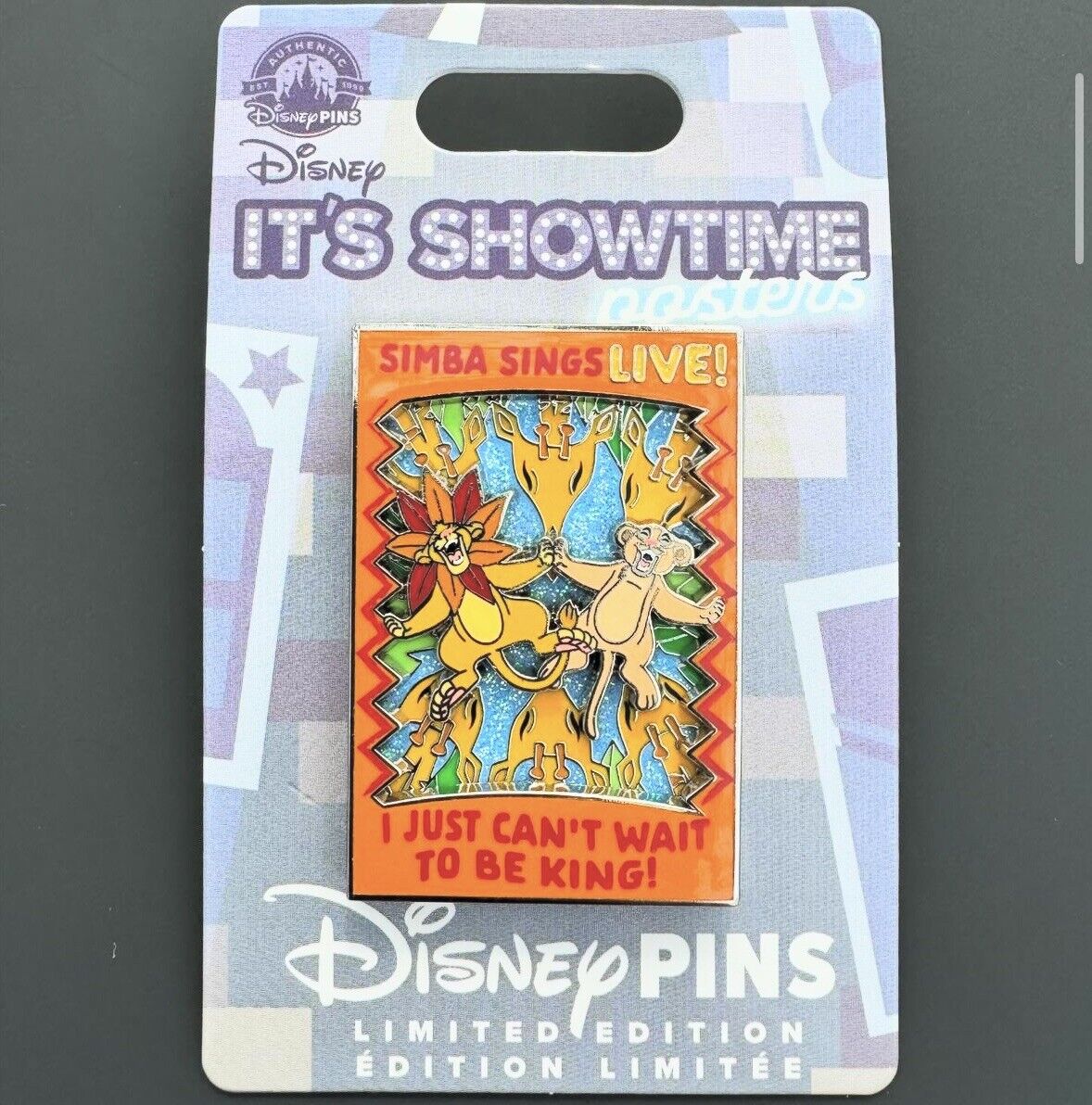 2024 Disney Parks It’s Showtime Posters The Lion King Simba Sings Pin