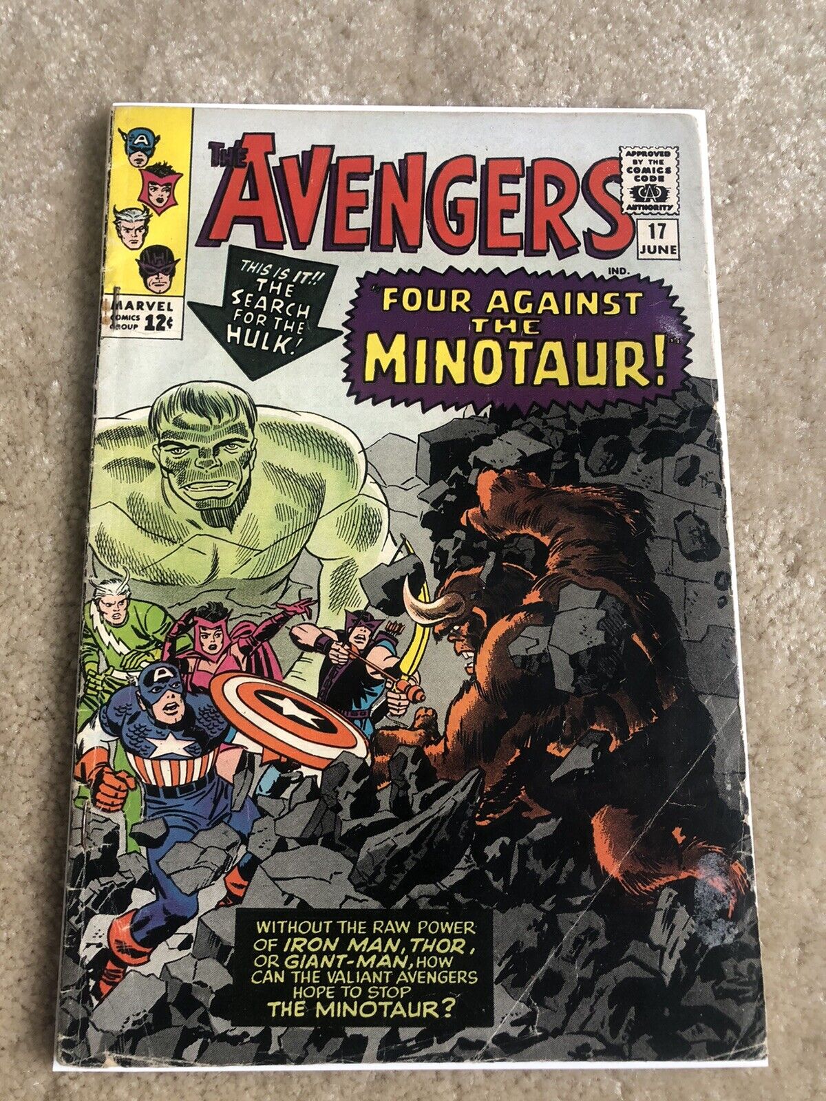 Avengers #17 Hulk Captain America Stan Lee Marvel 1965