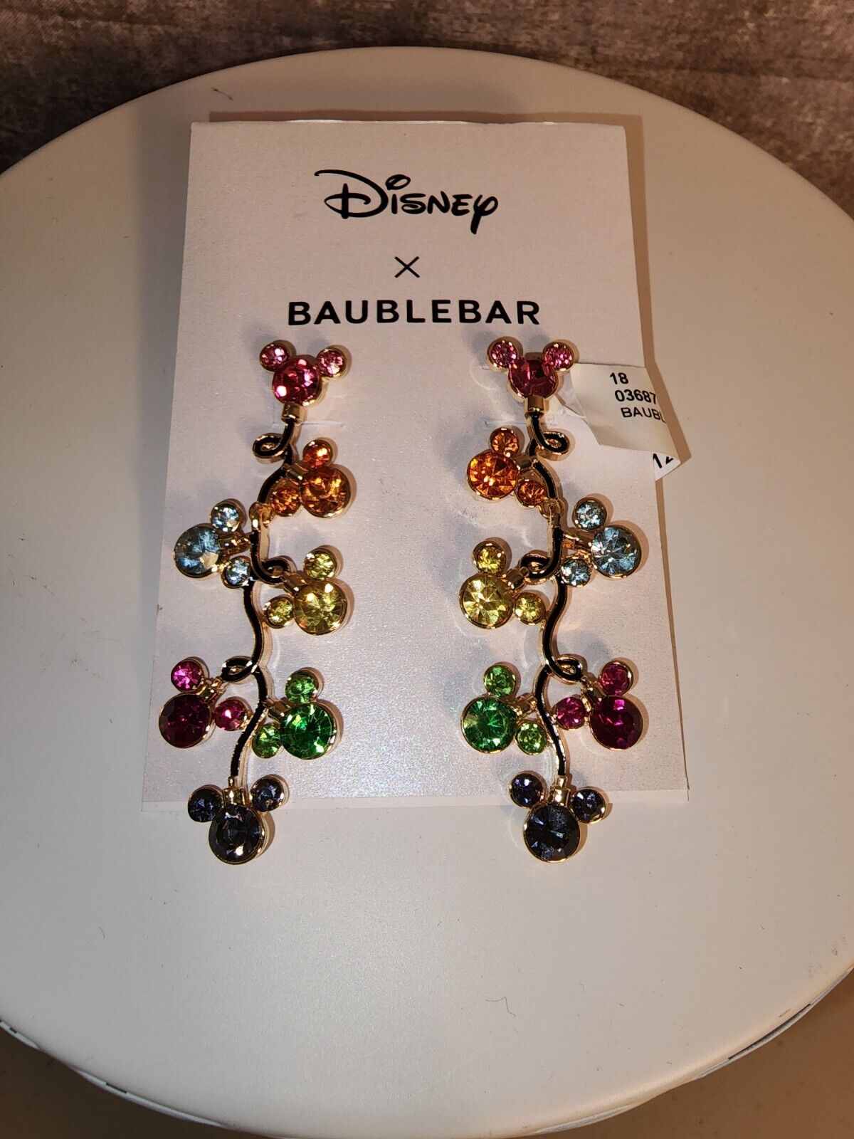 BAUBLEBAR Disney X  Rainbow Mickey Christmas Lights Dangle Earrings