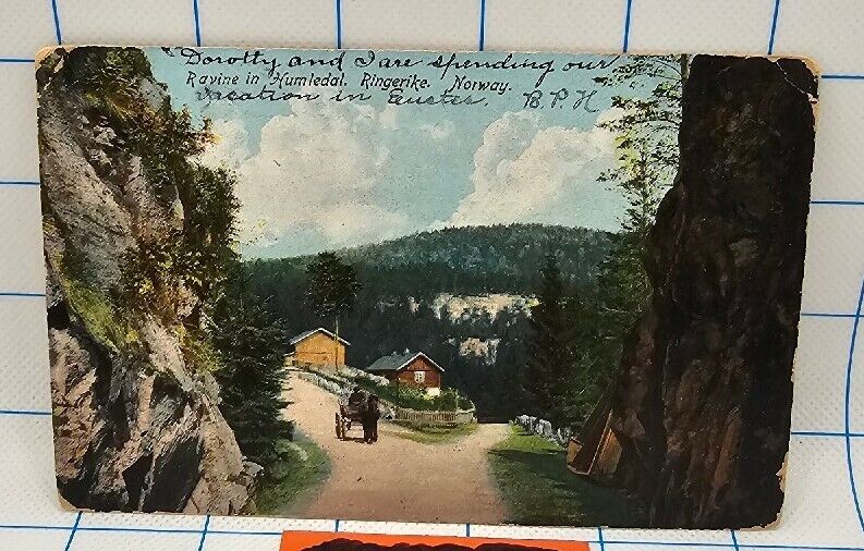 ATQ Ephemera Postcard posted 1910 Foreign NORWAY Ringerike