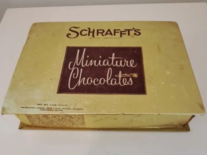 Vintage Schrafft\'s Gold Foil Miniture Choclates Box Boston, Massachusetts 